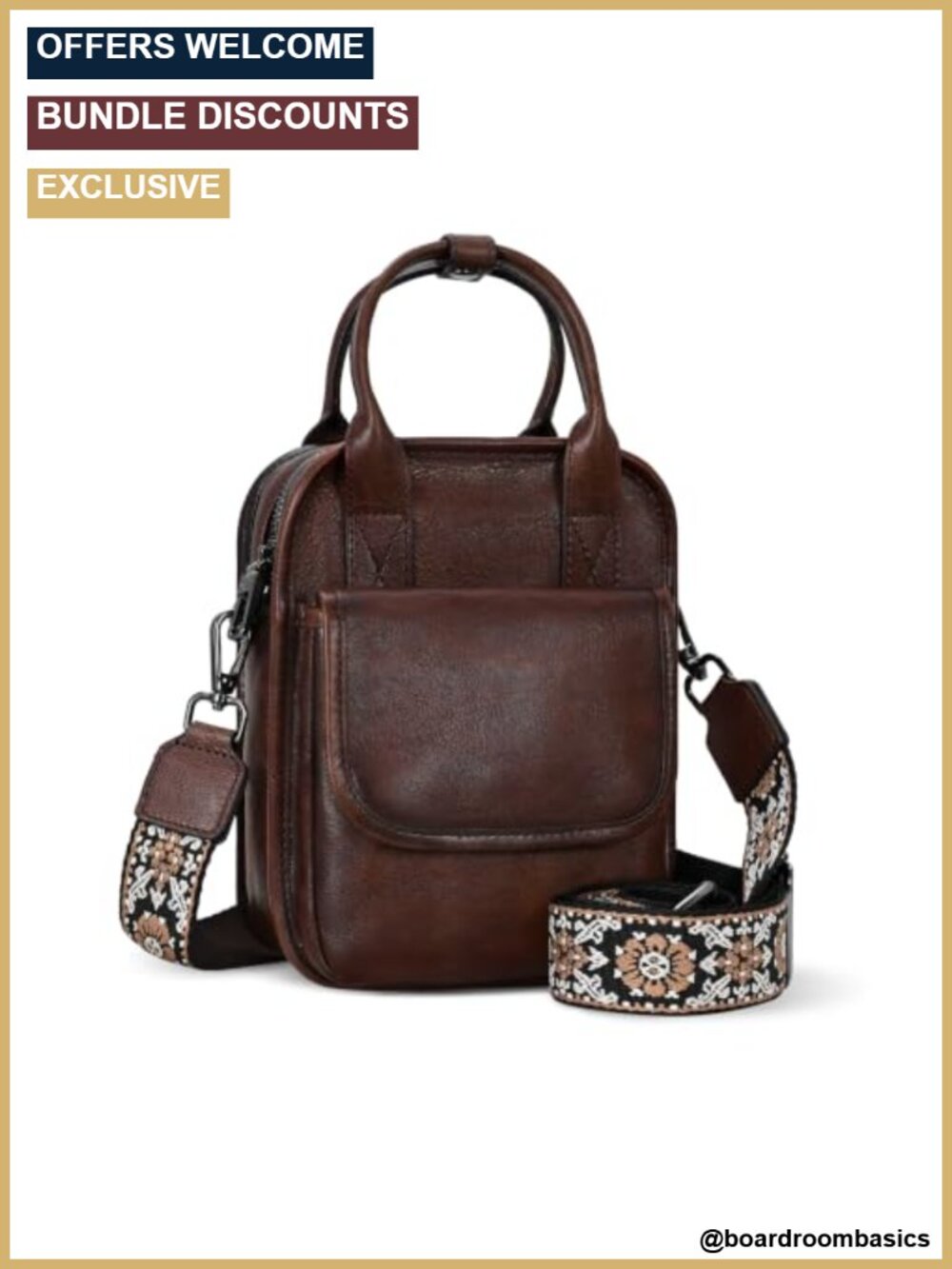 Genuine Leather Crossbody Bag RFID Wallet Purse Adjustable Strap